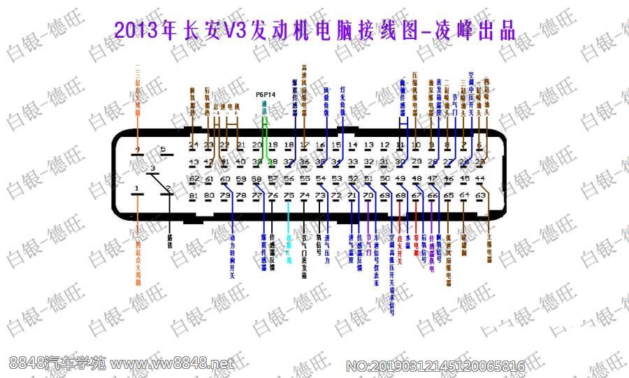 2013年长安V3发动机电脑接线图